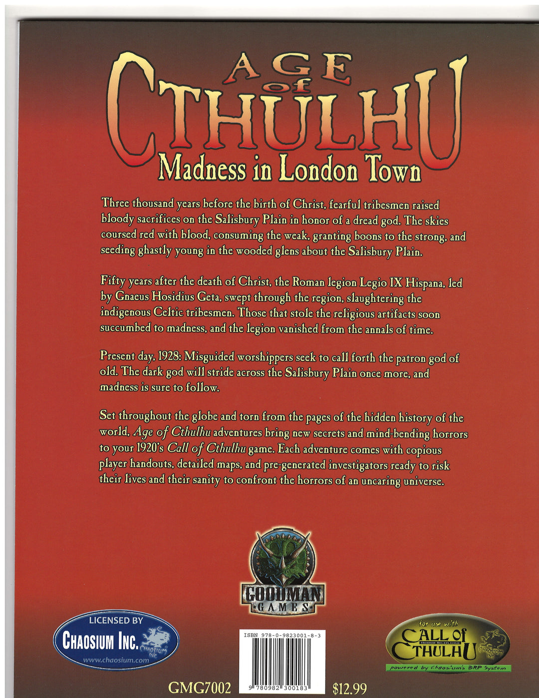 Age of Cthulhu 2: Madness in London Town (2009) TPB NM-