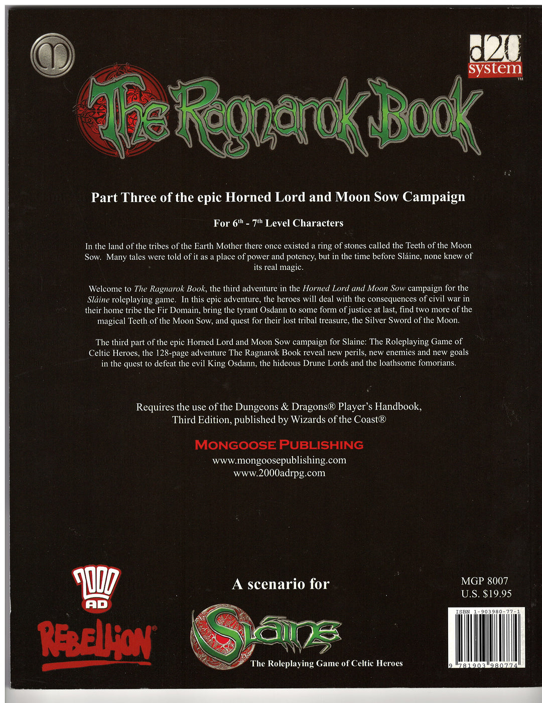 The Ragnarok Book (2002) TPB VF+/NM-