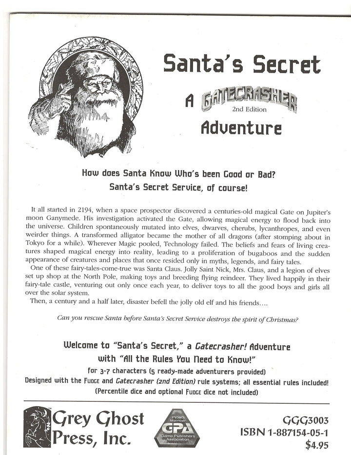 Santa's Secret (1998) - A Gatecrasher 2nd Edition Adventure