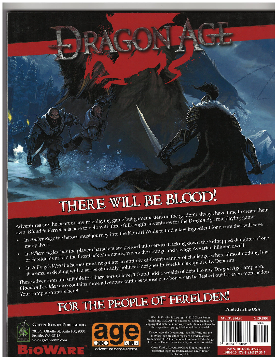 Blood in Ferelden (2010) - A Dragon Age Adventure