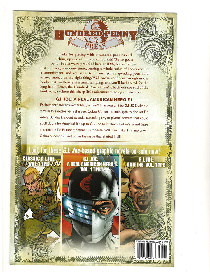 G.I. Joe Real American Hero (2011) Hundred Penny Press Edition #1