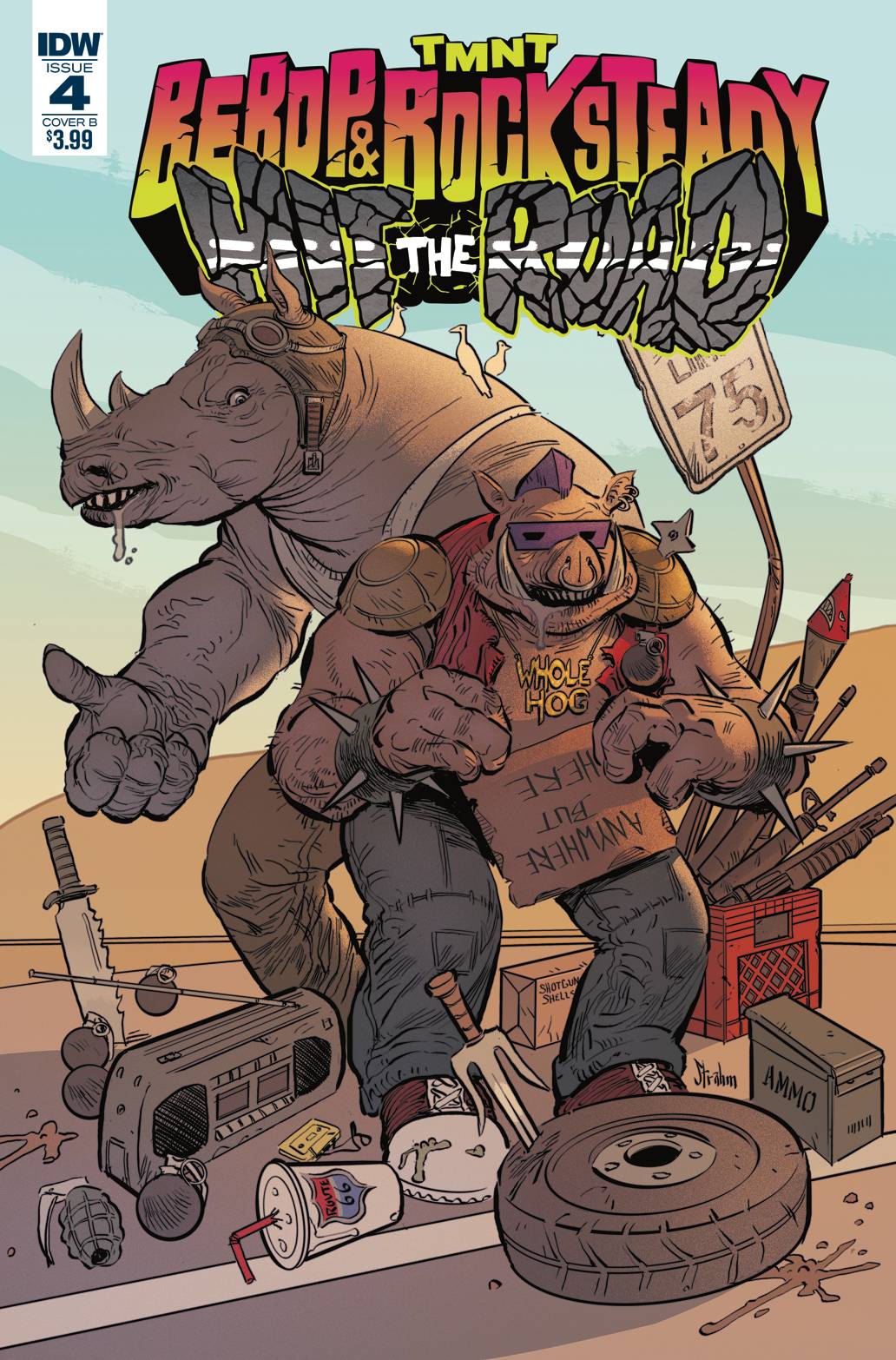 Teenage Mutant Ninja Turtles Bebop Rocksteady Hit The Road #4 (Of 5) Cover B Strahm <BINS>