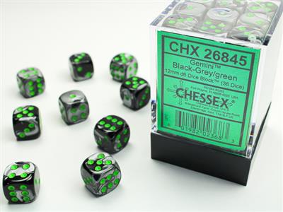 Chessex Gemini 12MM D6 Dice Block Set (36 Dice)