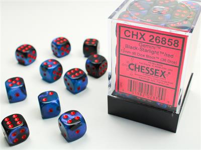 Chessex Gemini 12MM D6 Dice Block Set (36 Dice)