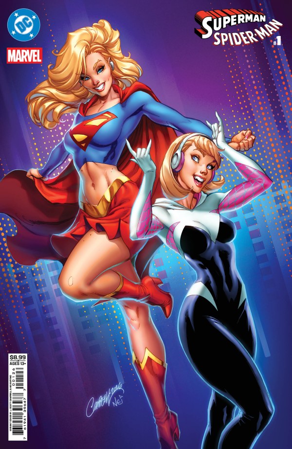 DC Marvel Superman Spider-Man #1 (One Shot) Cover N J Scott Campbell Card Stock Variant