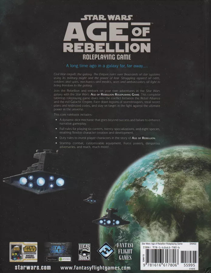 Star Wars: Age of Rebellion Core Rulebook (2022) NM