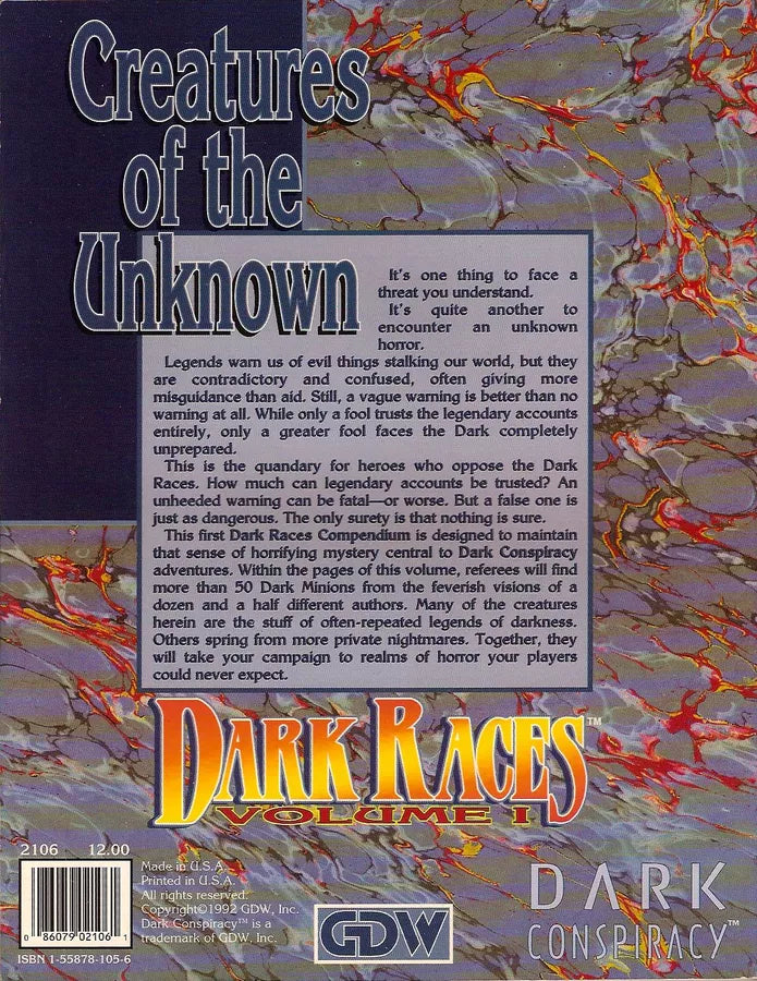 Dark Conspiracy: Dark Races - Volume I (1992)