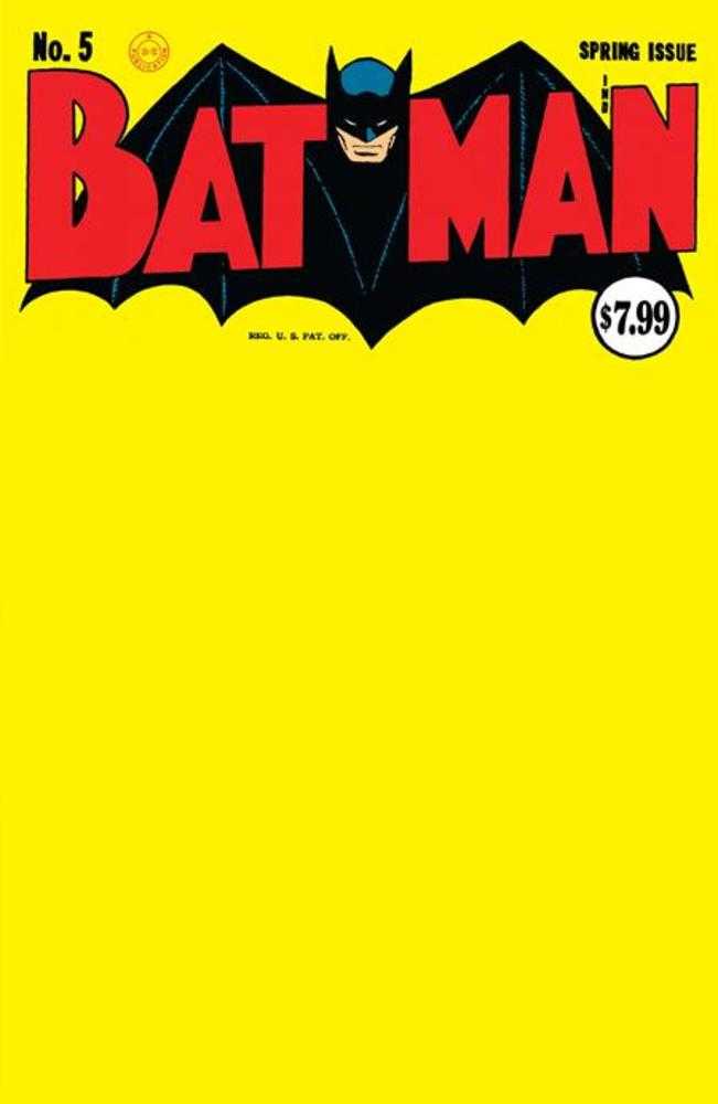 Batman (1940) #5 Facsimile Edition Cover C Blank Card Stock Variant