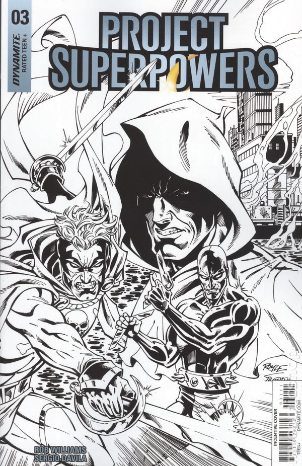 Project Superpowers #3 5 Copy Royle Black & White FOC Incentive Cover