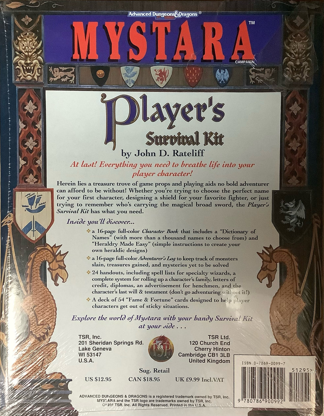 Mystara Campaign: Player's Survival Kit Official Game Accessory (1995) *COMPLETE*